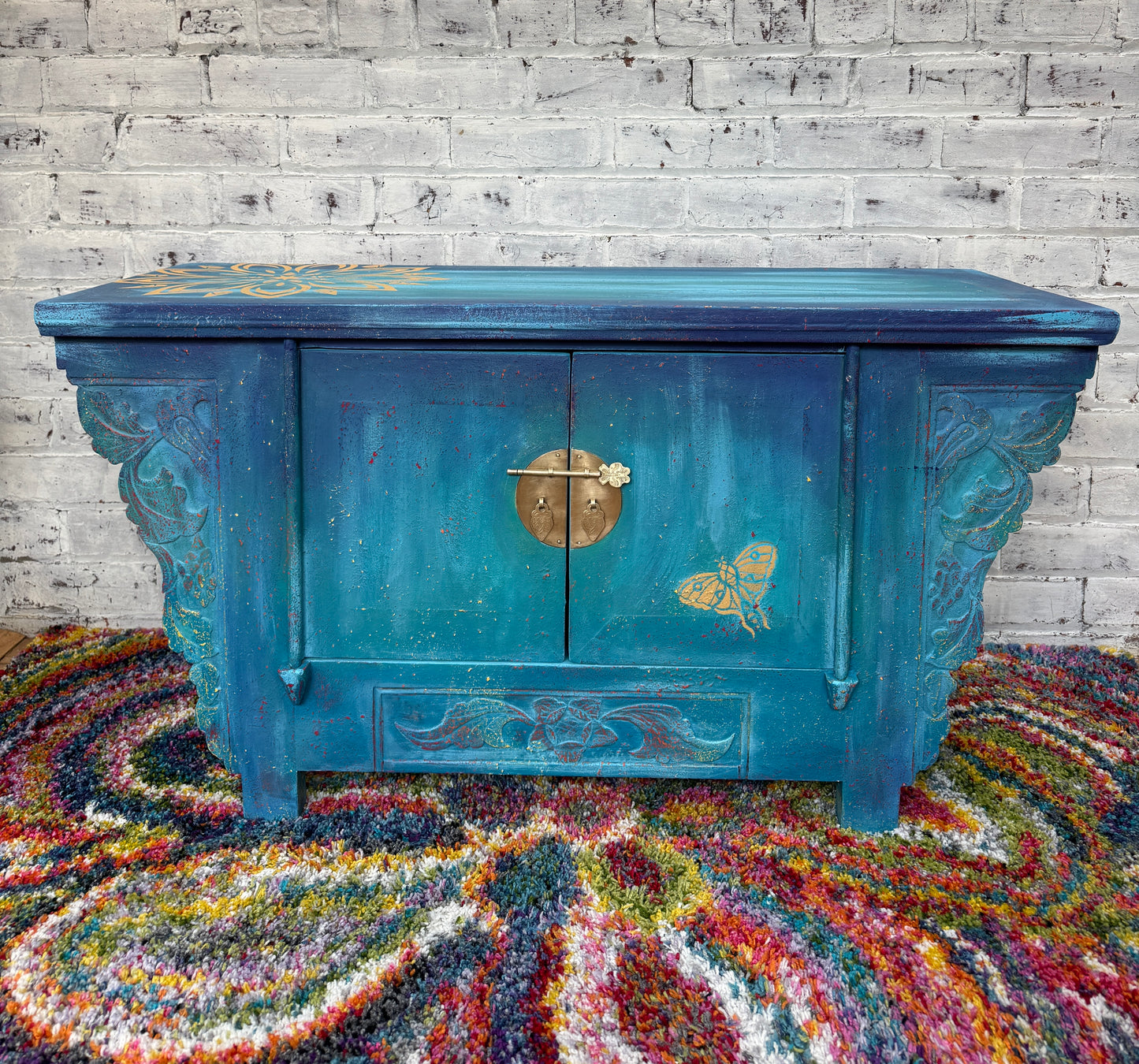 Hand Painted Chinese Cabinet, front