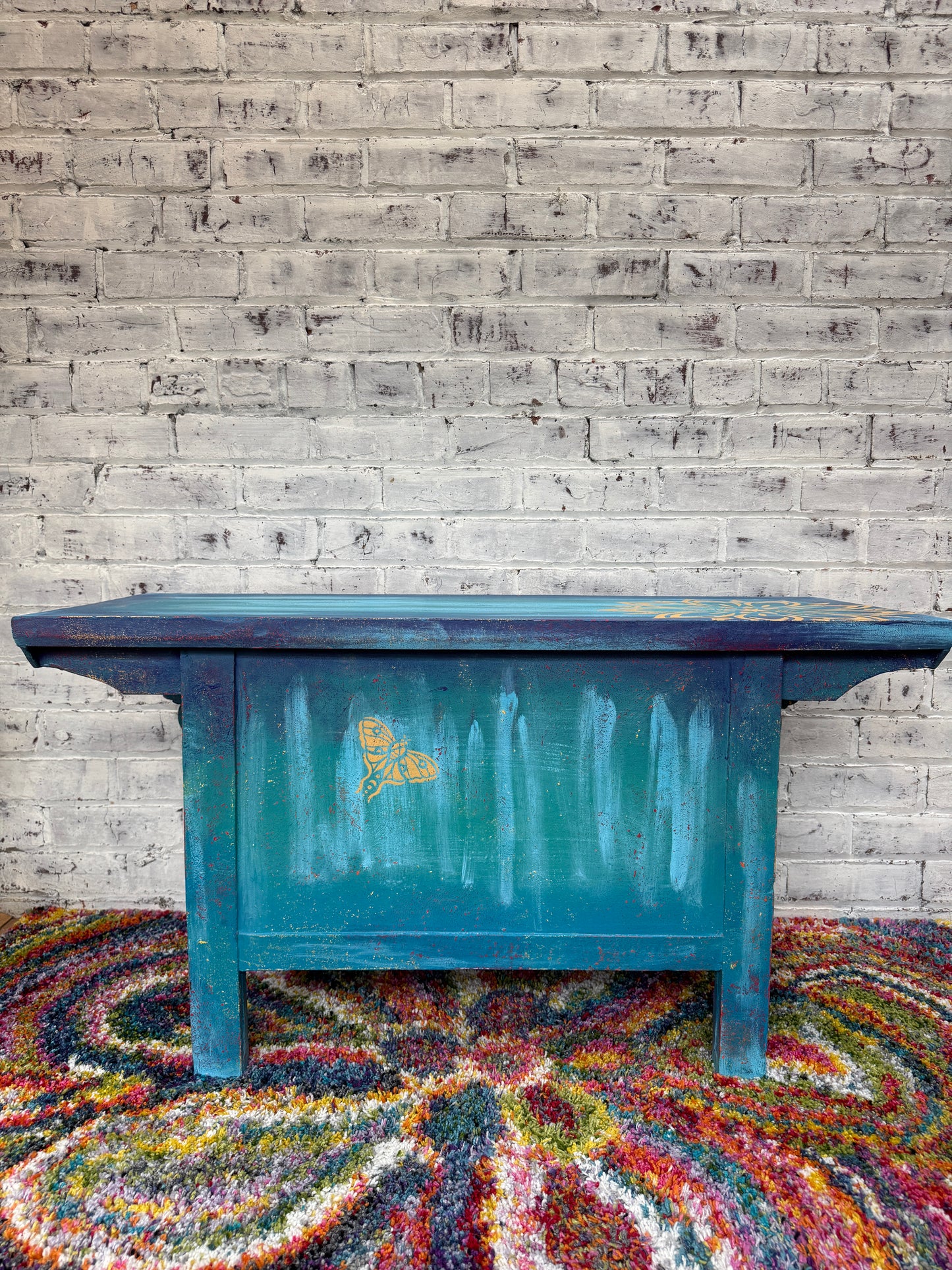 Hand Painted Chinese Cabinet, back