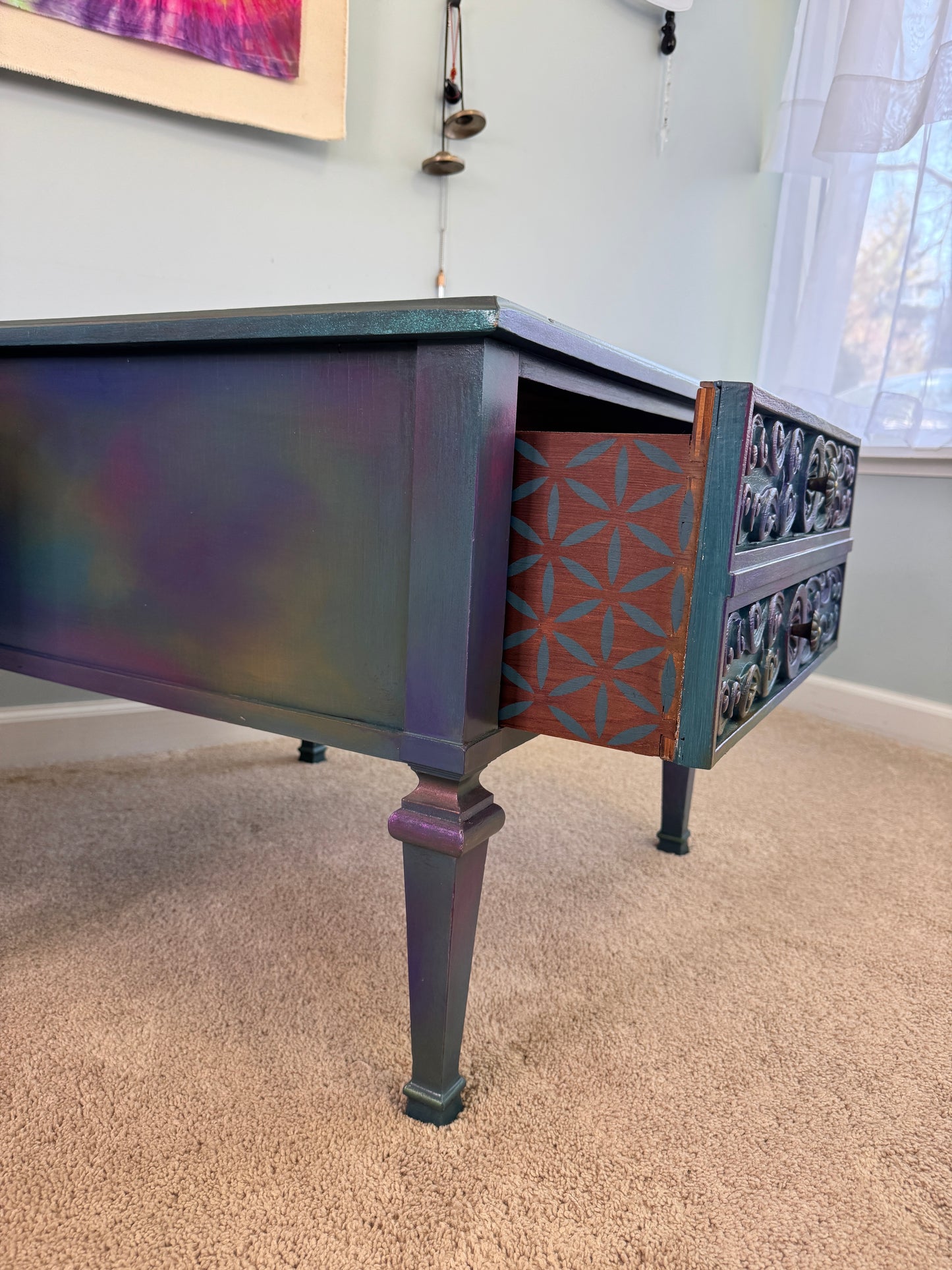 Flower of Life end table, side