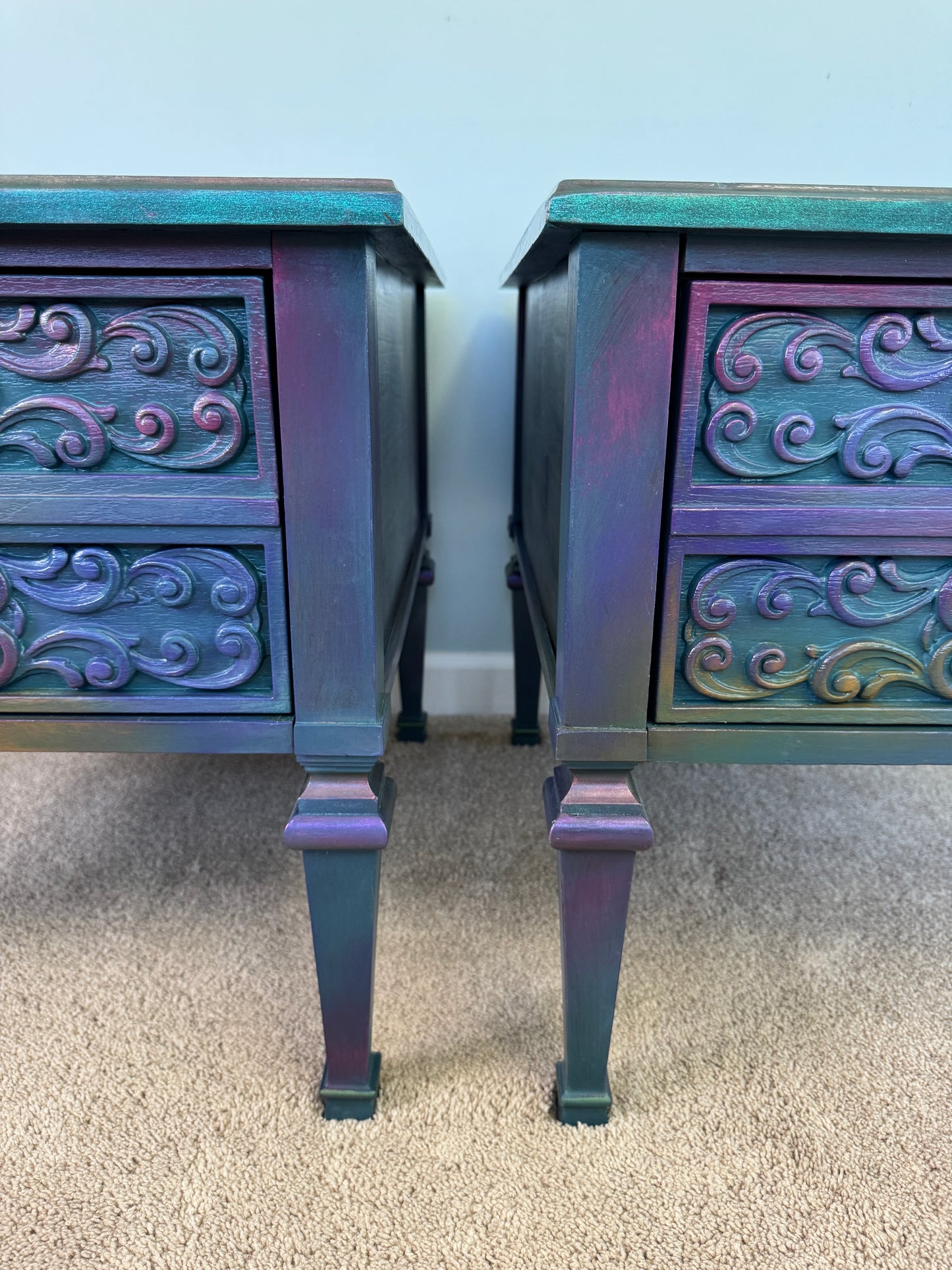 Flower of Life end table, close