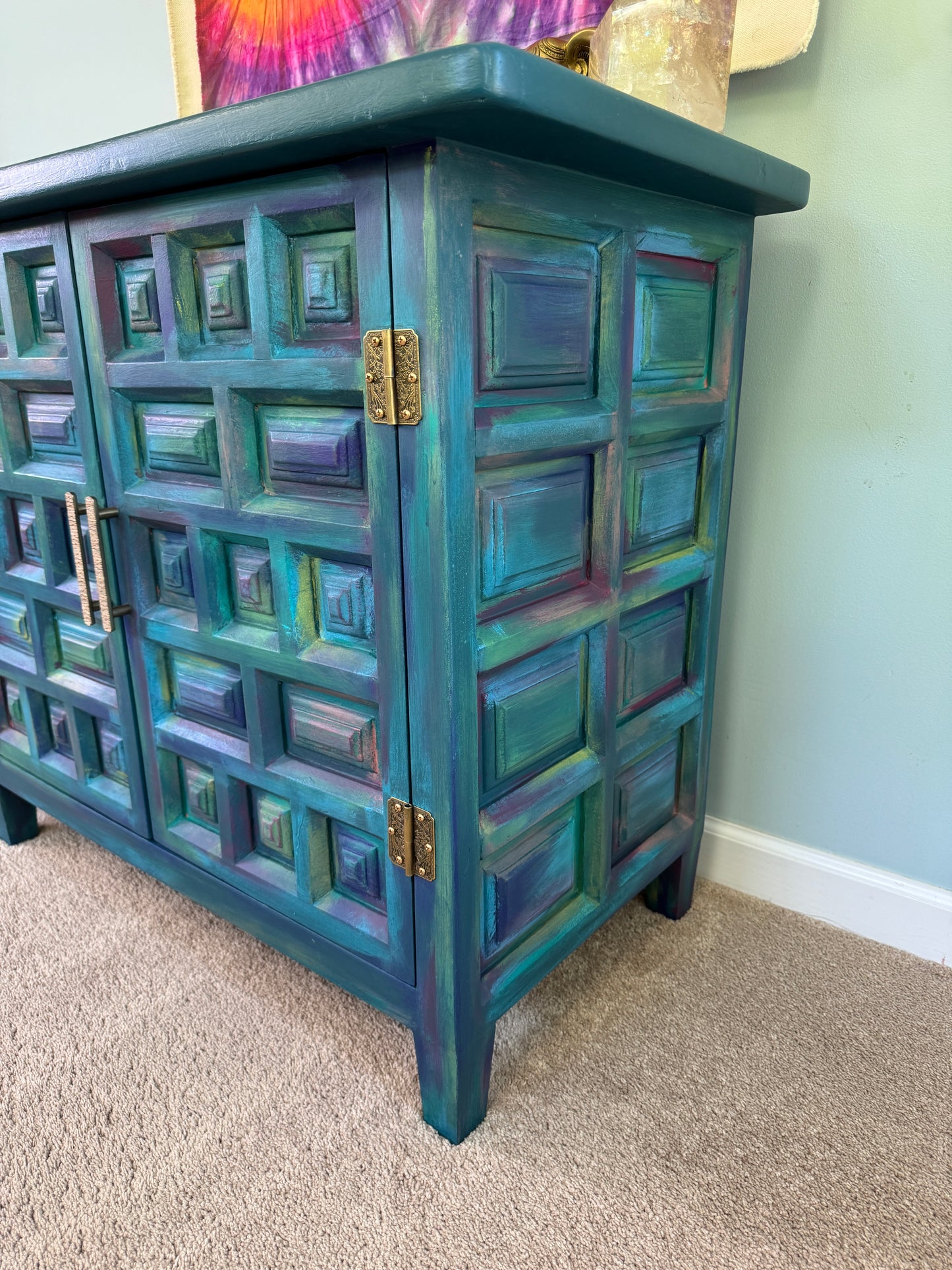 Teal Boho Cabinet, right