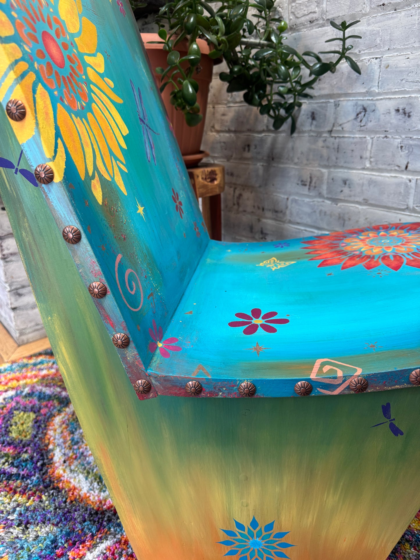 Joyful Boho Chair: right close up