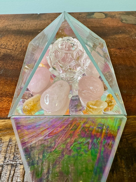 LOTUS CRYSTAL PYRAMID: Bloom with Love & Expansion