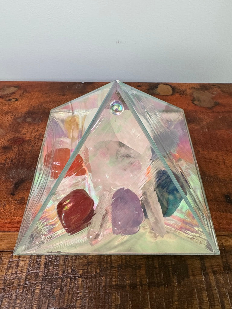 CHAKRA CRYSTAL PYRAMID: Manifest Dreams with this 6” Crystal Beauty!