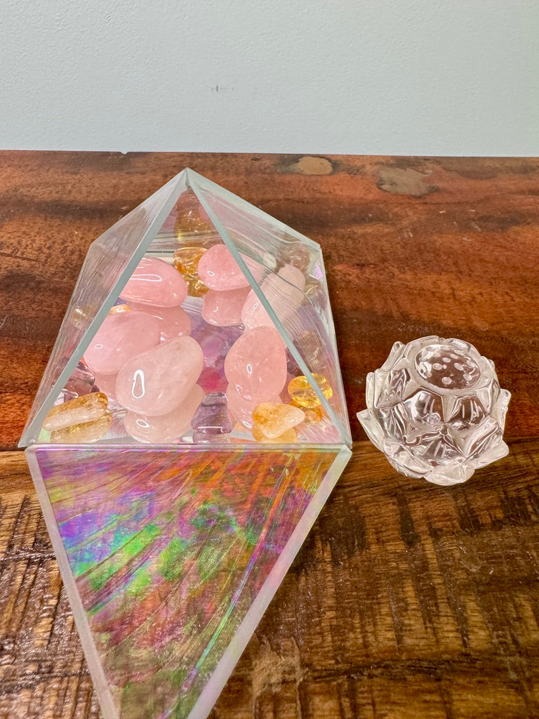 LOTUS CRYSTAL PYRAMID: Bloom with Love & Expansion