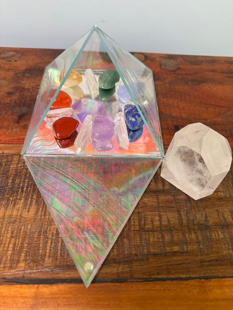 CHAKRA CRYSTAL PYRAMID: Manifest Dreams with this 6” Crystal Beauty!