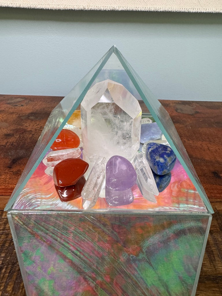 CHAKRA CRYSTAL PYRAMID: Manifest Dreams with this 6” Crystal Beauty!