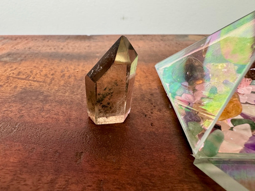 SMOKEY CITRINE PYRAMID: Manifest Grounded Joy!