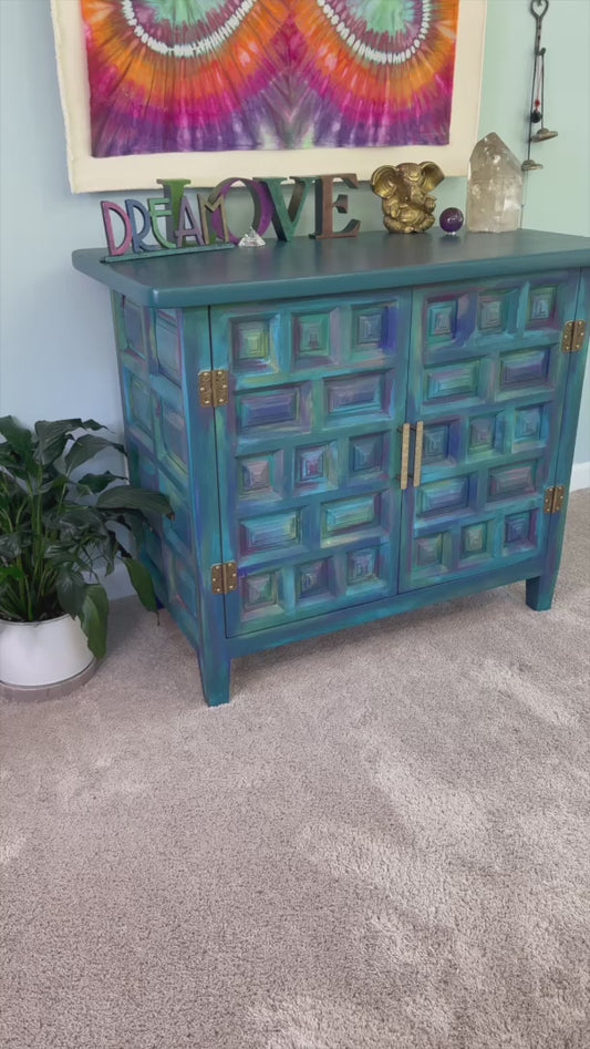 Stunning Teal Boho Cabinet
