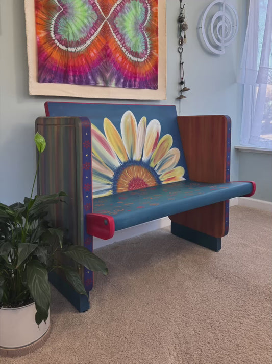 Daisy Flower Bench - Church Pew Redesign